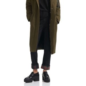 NEW MAJE BLACK CROC LEATHER PLATFORM LOAFER SZ 7